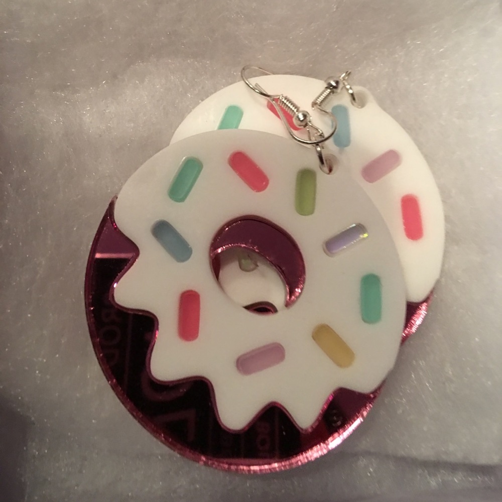 Acrylic donut earrings.